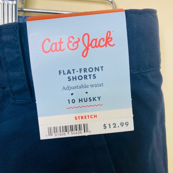 Cat & Jack Boys Shorts 10 Husky Flat-Front Adjustable Waist Blue New Target - Picture 3 of 7